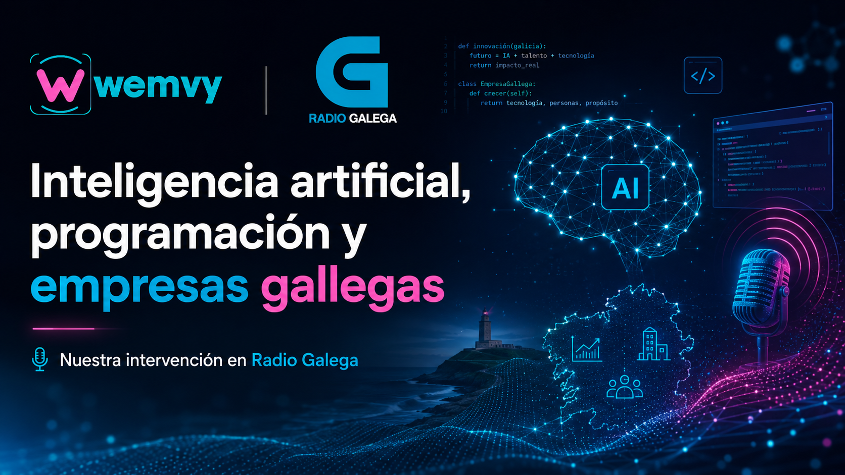 Inteligencia artificial, programación y empresas gallegas: nuestra intervención en Radio Galega